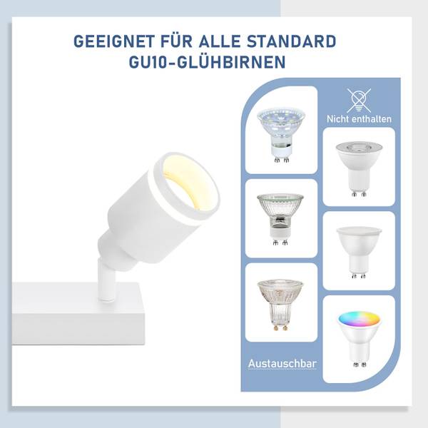 Plafondlamp Lemon II met 4 lichtbronnen wit - metaal - 5 x 16 x 55 cm