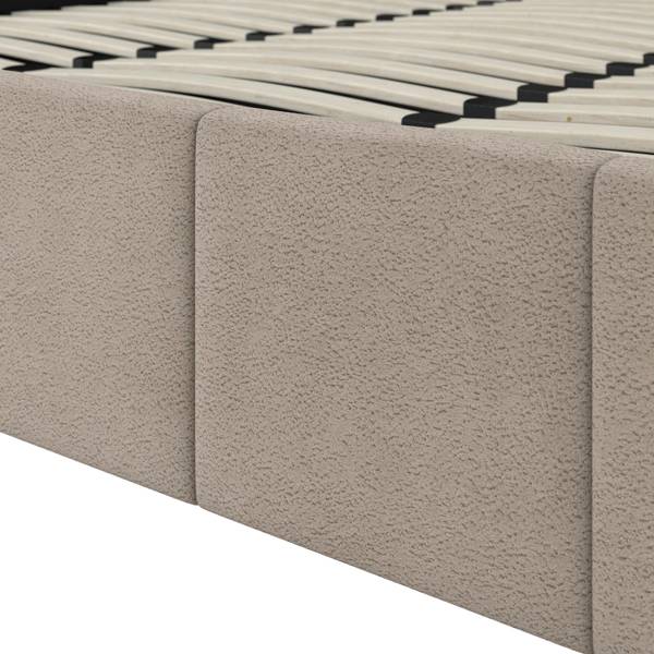 Polsterbett MILA Grau - Metall - Textil - Holz teilmassiv - 197 x 1 x 180 cm