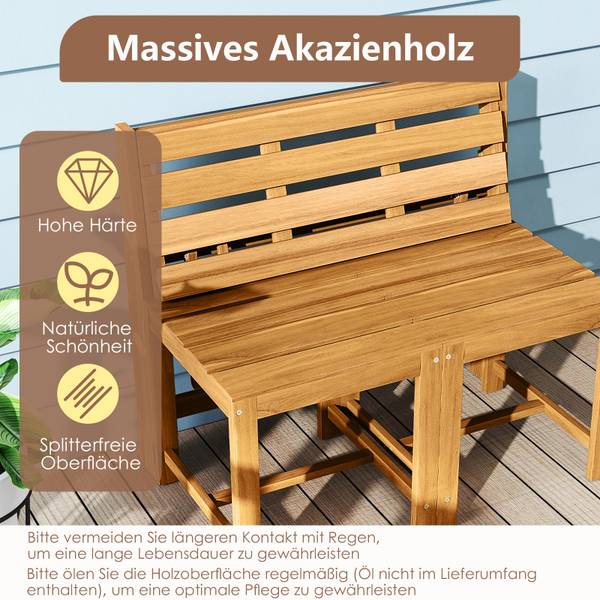 Gartenbank VH35572DE Braun - Holzwerkstoff - 90 x 80 x 55 cm