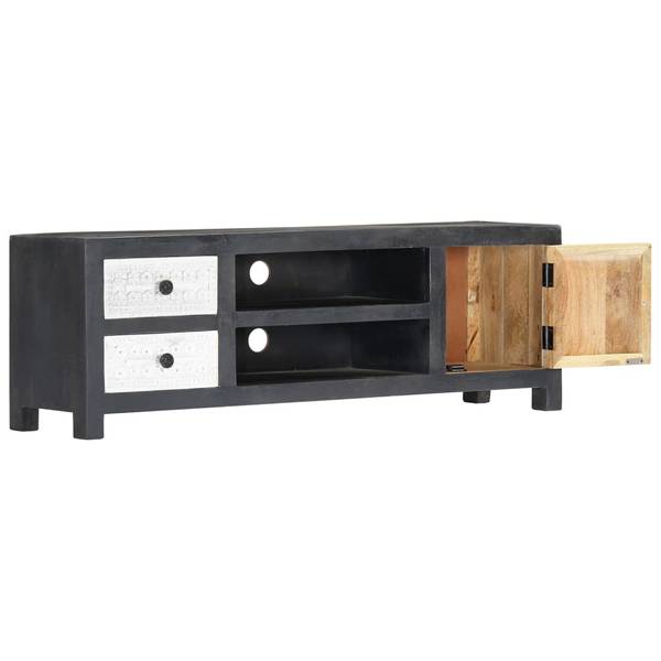 TV-Schrank D736 Grau - Massivholz - 30 x 40 x 120 cm