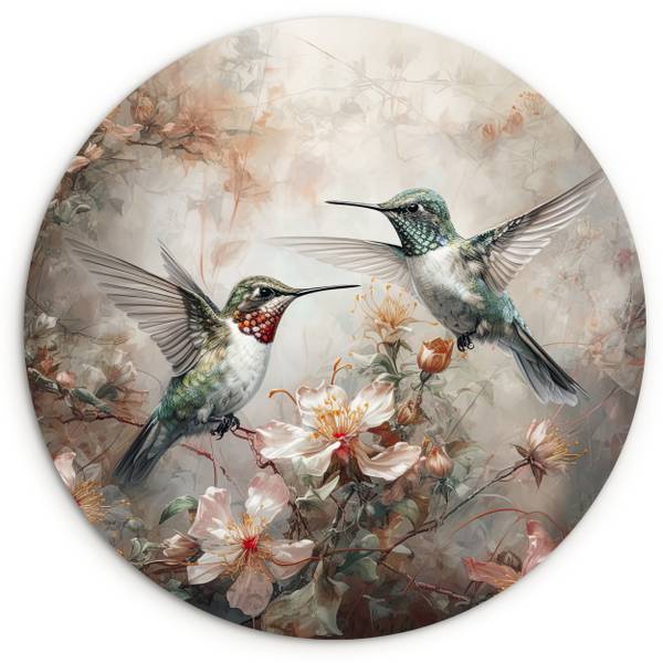 BILD Kolibris Blüten 120 x 120 cm