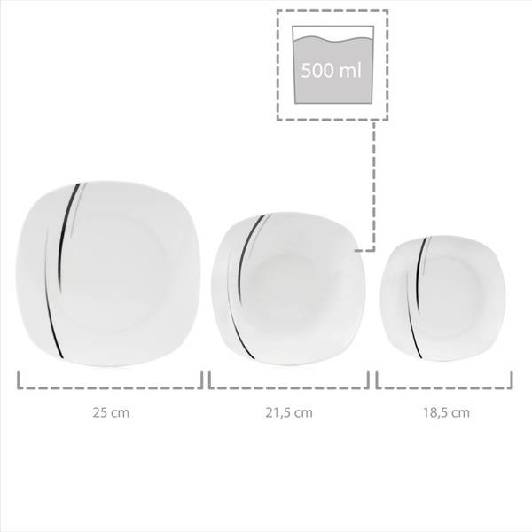 36-tlg. Kombiservice Bilgola Weiß - Porzellan - 35 x 29 x 43 cm