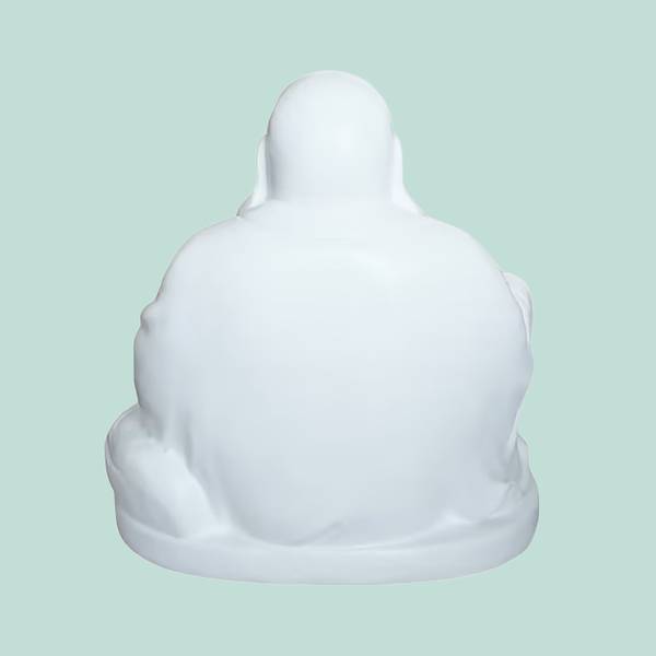 Buddha Figur lachend 45 cm Weiß - Polyresin - 43 x 45 x 43 cm