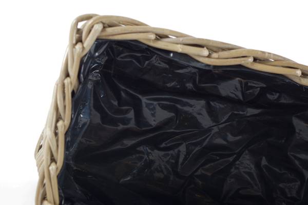 3tlg. Set Blumentopf PFLANZKUBU24 Grau - Rattan - 23 x 20 x 40 cm
