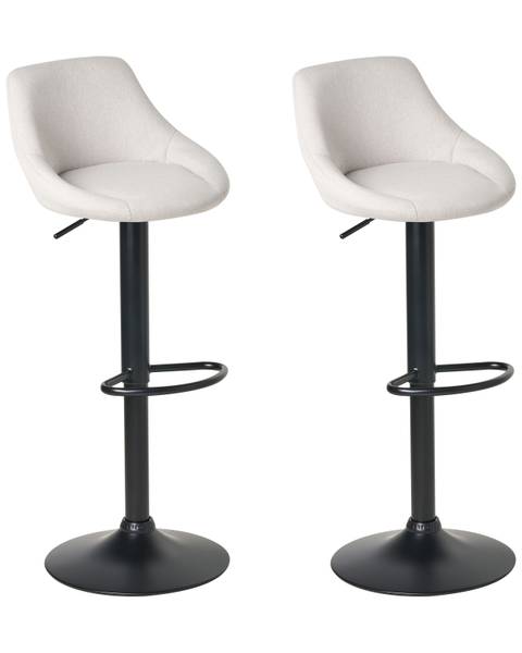 Hocker MEDULIN 2-tlg Schwarz - Grau - Textil - 47 x 83 x 52 cm