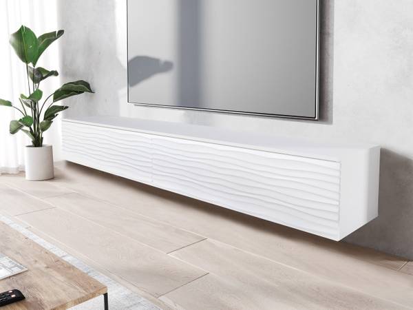 TV-Lowboard D180 MDF Weiß