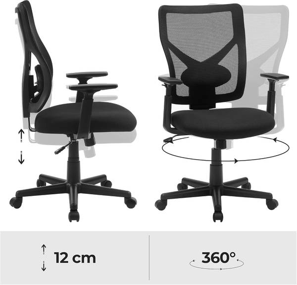 Bürostuhl 100429 Schwarz - Stahl - 73 x 60 x 33 cm