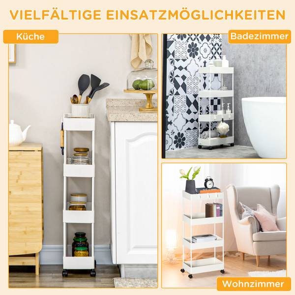 Rollwagen 850-166 Weiß - Kunststoff - 19 x 90 x 40 cm