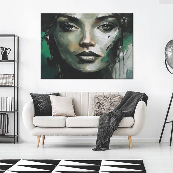 Wandbild frau abstraktion 90 x 60 cm