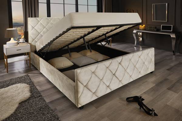 Boxbett ELYSIUM Beige - Samt - 155 x 125 x 220 cm