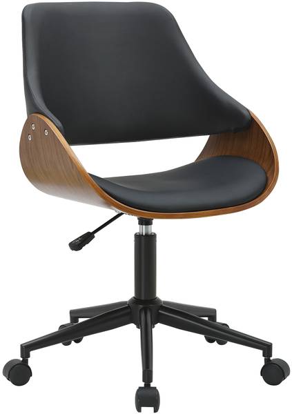 Bürostuhl Sorrento Schwarz - Braun - Kunstleder - 52 x 81 x 56 cm