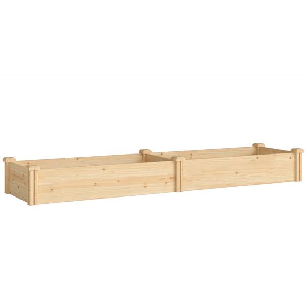 Verhoogde plantenbak 84H-476V01ND bruin - massief hout - 66 x 26 x 235 cm