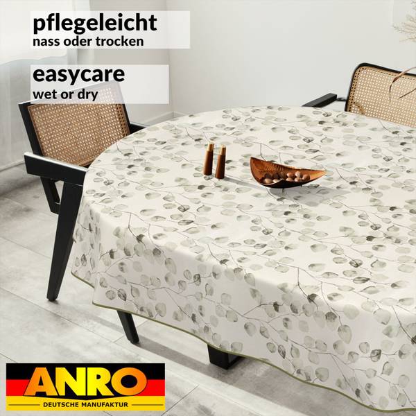 Wachstuchtischdecke Eukalyptus mit SAUM Tiefe: 200 cm