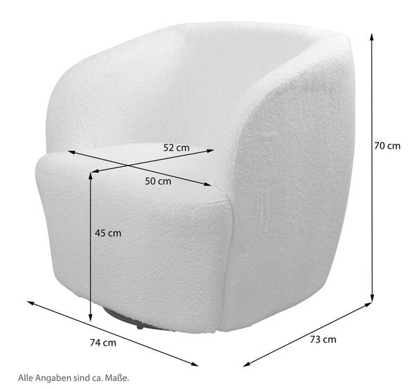 Polstersessel mit Kopfstütze Calle Beige - Polyester - 72 x 103 x 67 cm