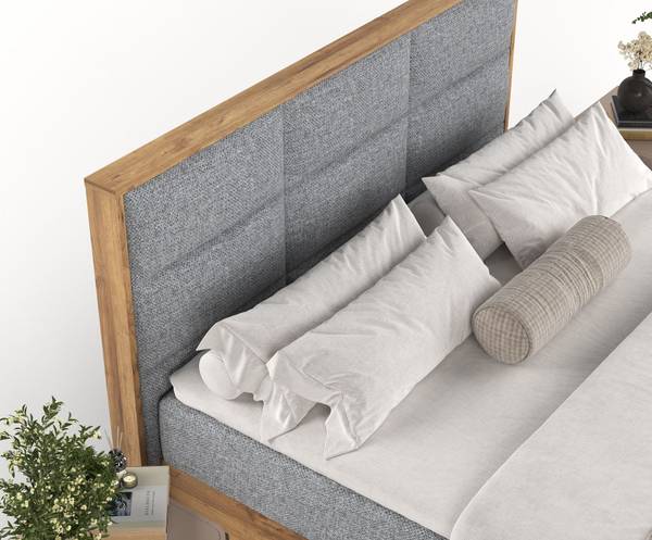 Boxspringbett Ikigai mit Topper Grau - Liegefläche Breite: 160 cm