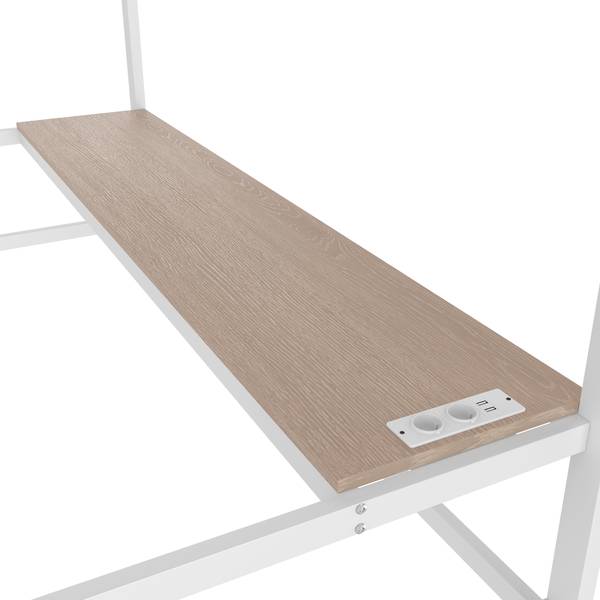 Hochbett Markus Weiß - Holzwerkstoff - Metall - 95 x 183 x 204 cm