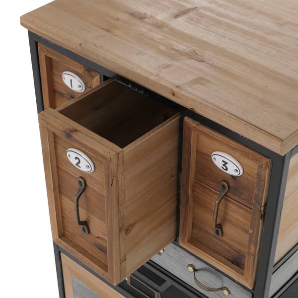 Apothekerkommode Q77 Tanne - Eisen - Zink - 46 x 85 x 35 cm