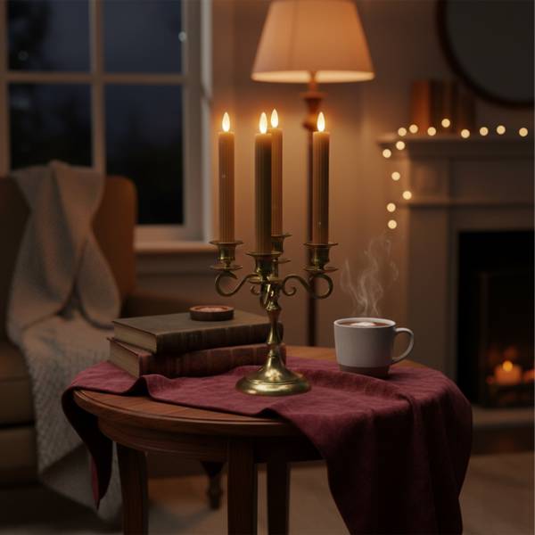 LED Stabkerzen 6er Set Braun