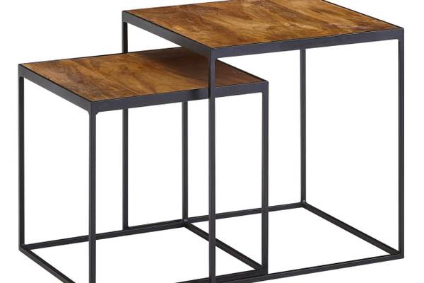 Sofatisch 2er-Set eckig ANABELA holz Braun - Mango - 44 x 44 x 40 cm