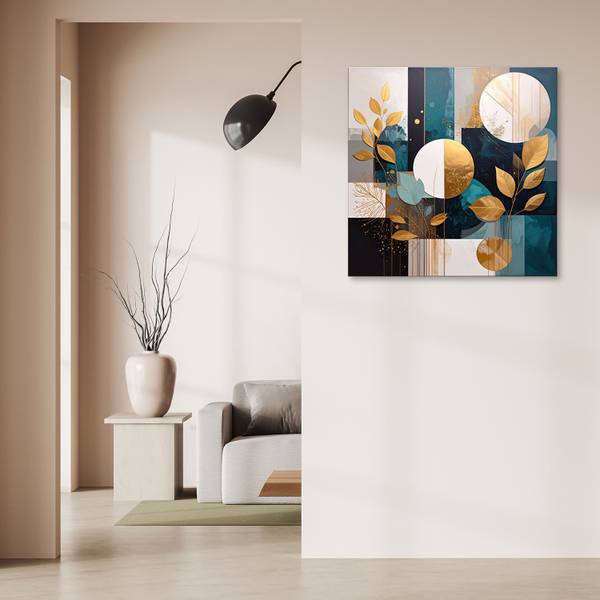 Wandbild Abstrakte Motive Grün - Polyester - 60 x 60 x 3 cm