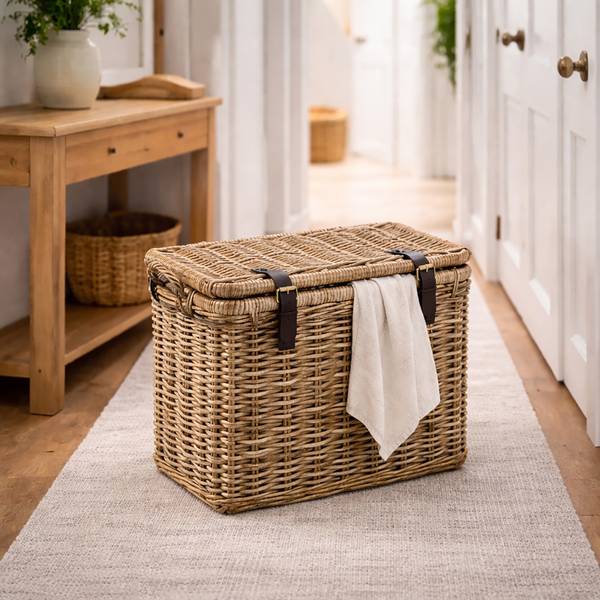 Universalkorb Laura Grau - Rattan - 33 x 46 x 61 cm