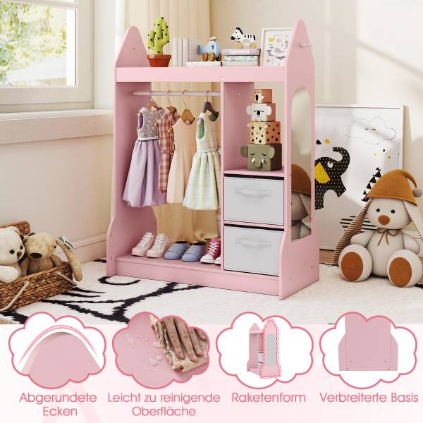 Kleiderschrank 73452096 Pink - Holzwerkstoff - 81 x 107 x 38 cm