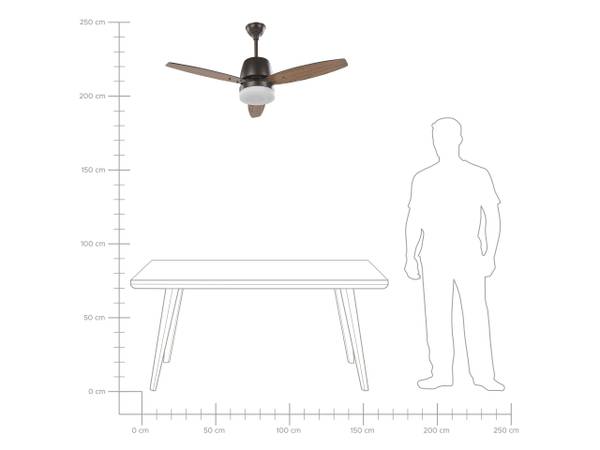 Ventilateur de plafond MLAVA Noir - Marron - Blanc - Bois manufacturé - 122 x 56 x 74 cm