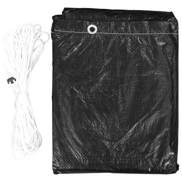 Hollywoodschaukel Abdeckung 48639 Schwarz - Aluminium - Polyethylen - 145 x 170 x 255 cm