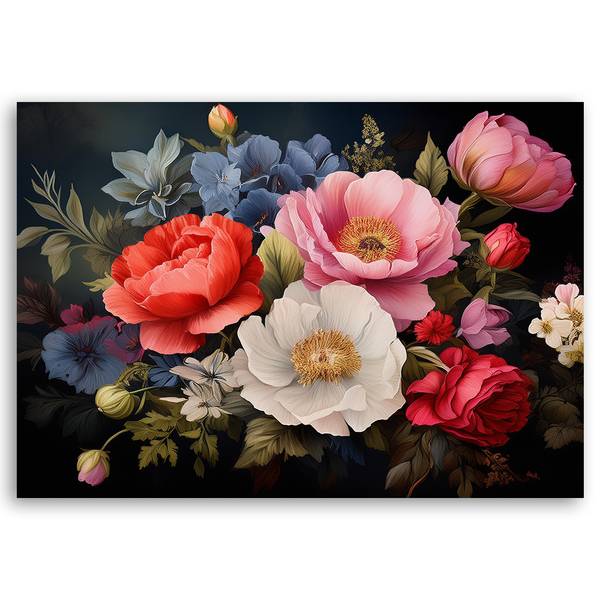 Canvas schilderij Bloemen 100 x 70 cm