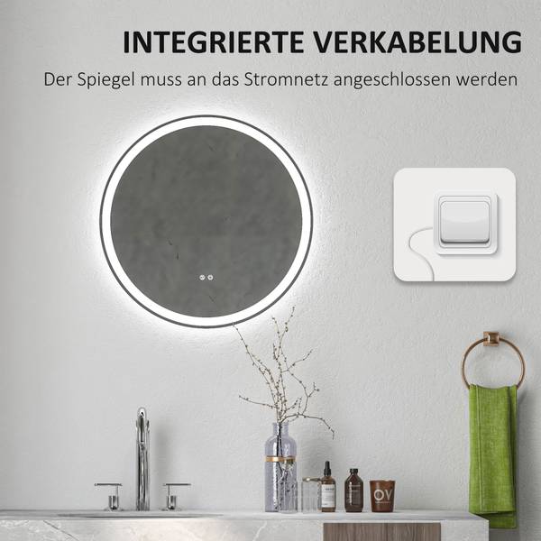 Badspiegel BB6230 Weiß - Glas - Metall - 3 x 60 x 60 cm