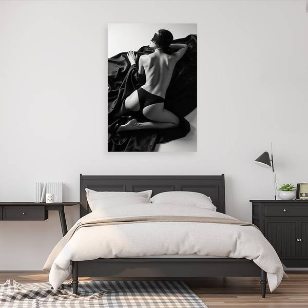 Wandbild Frauen Schwarz - Polyester - 60 x 90 x 3 cm