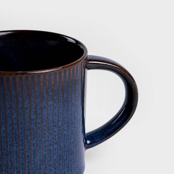 Becher CASPER 4er-Set Blau - Keramik - 9 x 9 x 9 cm