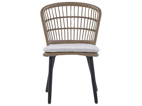 Gartentisch ALIANO II 7-tlg Beige - Schwarz - Blau - Polyrattan - 159 x 85 x 94 cm