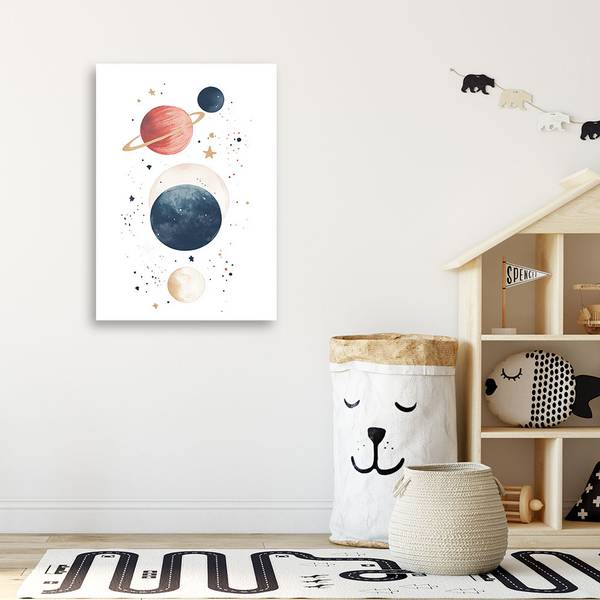 Afbeelding, Planeten Kosmos Boho 70 x 100 cm