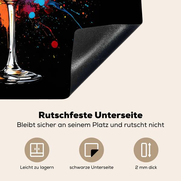 HERDABDECKPLATTE Graffiti Wein Rot - Vinyl - 59 x 52 x 1 cm