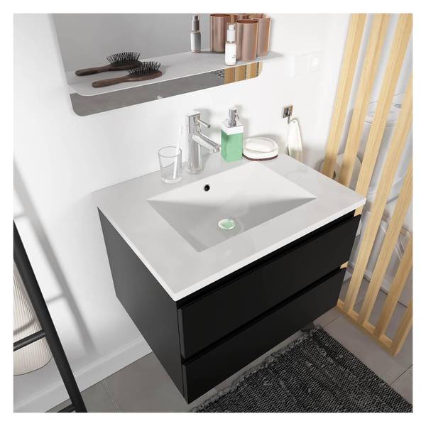 Badezimmermöbel-Set SORRENTO Schwarz - Holzwerkstoff - 60 x 44 x 44 cm