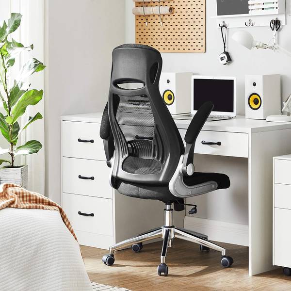 Bürostuhl Lozay Webstoff / Stahl - Schwarz / Chrom