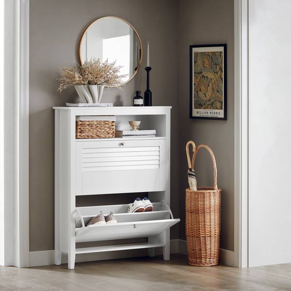 Schuhschrank FSR152-W Weiß - Holzwerkstoff - 80 x 108 x 25 cm