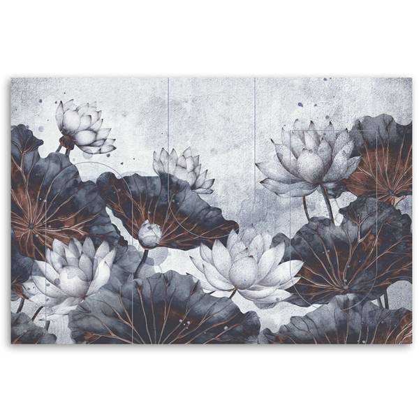 Wandbild lotusblumen abstraktion beton 120 x 80 cm