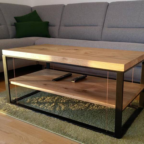 Wohnzimmertisch aus Massivholz IBSEN Braun - Eiche - 100 x 45 x 50 cm