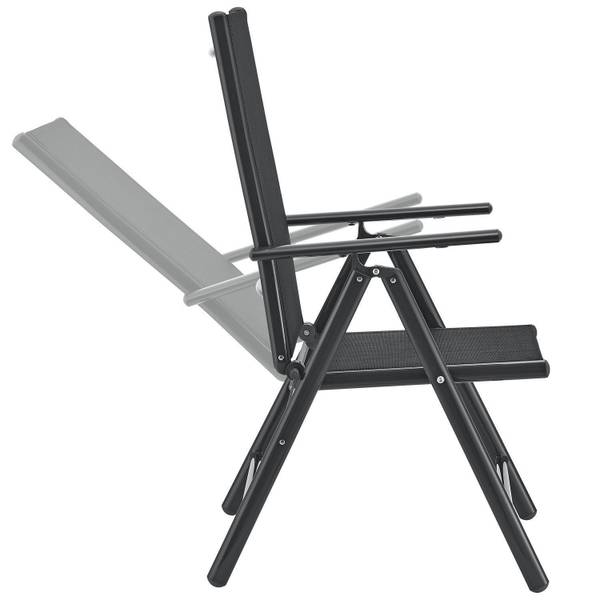 Gartengarnitur Milano 5-teilig Grau - Metall - 80 x 74 x 80 cm