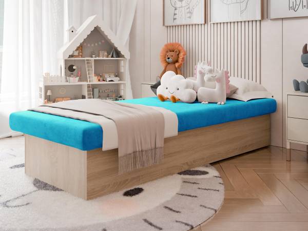 Jugendbett Berta 2 Neonblau - Eiche