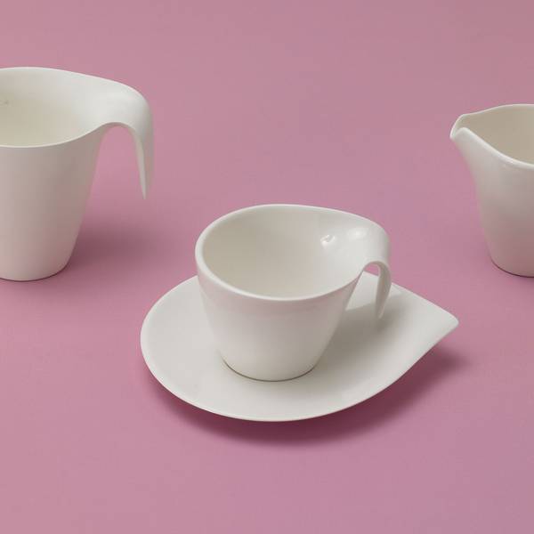 Kaffeeuntertassen Flow 6er Set Weiß - Porzellan - 15 x 4 x 18 cm