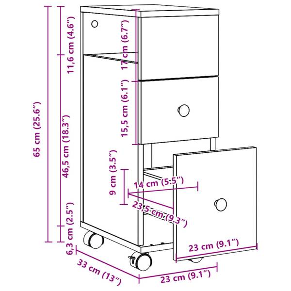 Badezimmerschrank schmal 3043020 Dunkelbraun