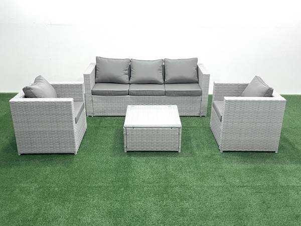 Gartenmöbel Set Mit Tisch O(4-6er-Set) Grau - Webstoff - Kunstharz - 177 x 66 x 65 cm