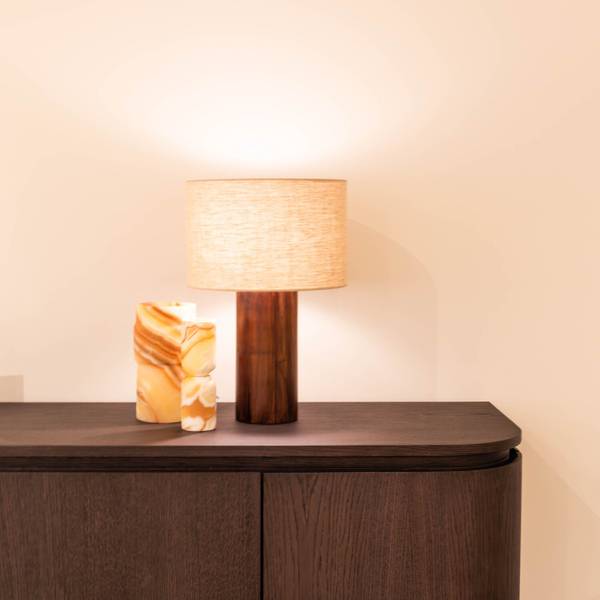 Tischlampe JAPURA Braun - Textil - 31 x 45 x 31 cm