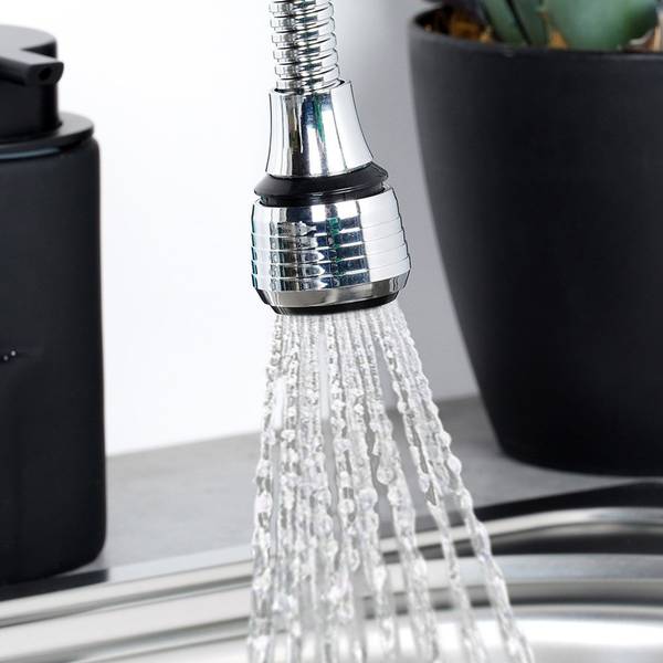 Strahlregler für Wasserhahn Silber - Kunststoff - 4 x 4 x 14 cm