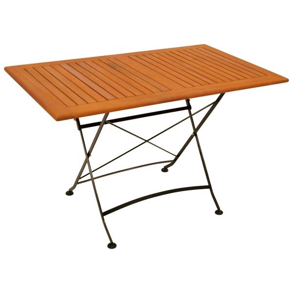 Klapptisch HOFGARTEN Schwarz - Braun - Eukalyptus - Stahl - 120 x 75 x 70 cm