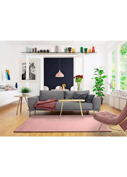 Tapis à poils courts BERNA Rose foncé - 60 x 110 cm