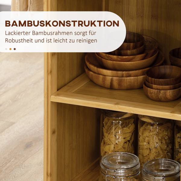 Servierwagen BB5363 Beige - Bambus - 36 x 85 x 84 cm